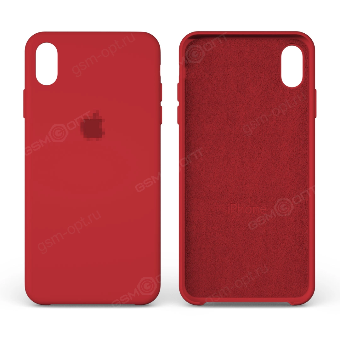 Купить Чехол для iPhone XS Max, Silicone Case, премиум, красный с доставкой  по России от двух дней и оплатой при получении от 35 рублей