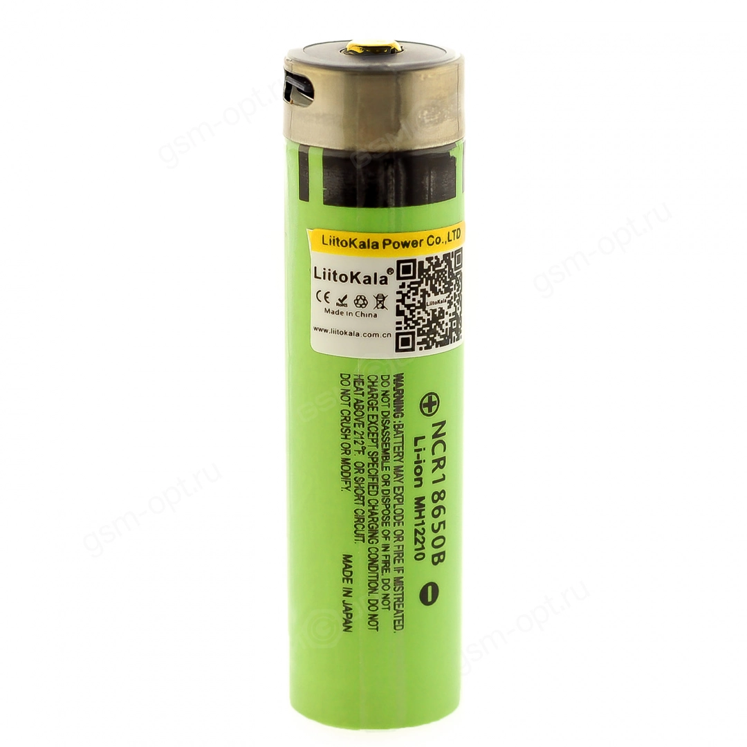 Аккумулятор 18650 LiitoKala USB-34B NCR18650B, MH12210, Li-ion 3.7V -  3400mAh, с разъемом Type-C для зарядки