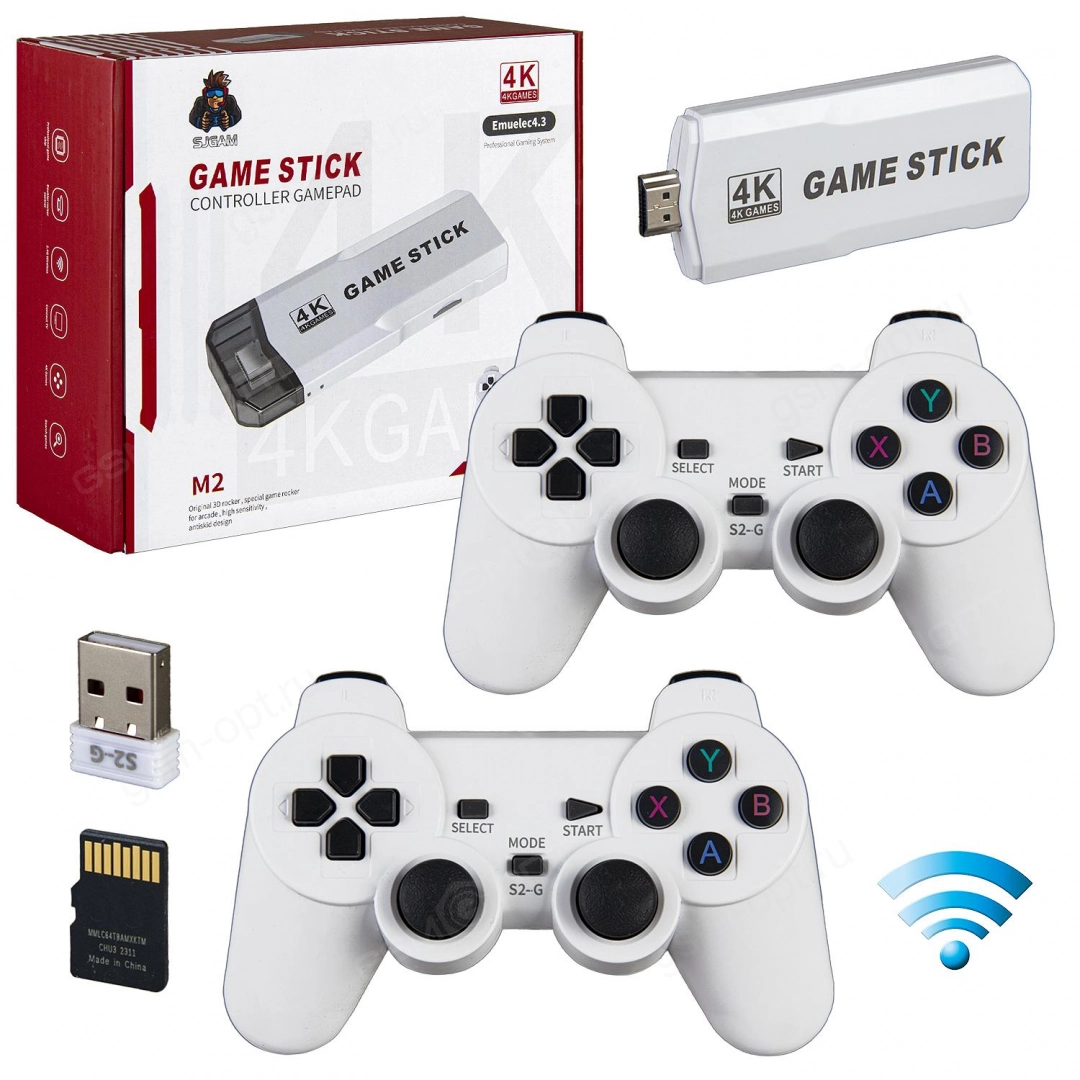 Купить Игровая приставка Game Stick M2, HDMI 4K, 2 беспроводных джойстика с  доставкой по России от двух дней и оплатой при получении от 1800 рублей