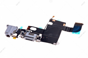 Шлейф для iPhone 6 с разъемом зарядки, гарнитуры, микрофоном, серый