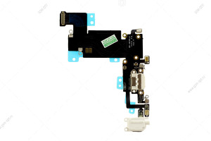 Шлейф для iPhone 6S Plus с разъемом зарядки, гарнитуры, микрофоном, белый