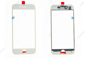 Стекло дисплея для переклейки для iPhone 7 белый (в рамке) AAA