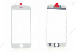 Стекло дисплея для переклейки для iPhone 6S белый, в рамке + OCA