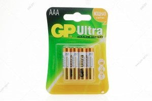 Батарейка алкалиновая AAA, GP Ultra, LR03/4B, 4шт в блистере