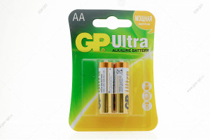 Батарейка алкалиновая AA, GP Ultra, LR6/2B, 2шт в блистере