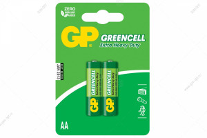Батарейка солевая AAA, GP Greencell, R3/2B, 2шт