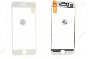 Стекло дисплея для переклейки для iPhone 8 белый, в рамке + OCA