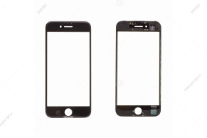 Стекло дисплея для переклейки для iPhone 7 черный в рамке + OCA