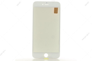 Стекло дисплея для переклейки для iPhone 6S Plus белый, в рамке + OCA (с поляризацией)