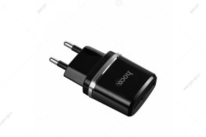 Сетевая зарядка USB Hoco C12 Smart два USB порта 5V-2.4A, черный