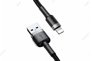 Кабель USB Baseus Cafule Lightning для Apple, 1м, серый-черный