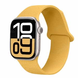 Ремешок силиконовый для Apple Watch 49мм, 45мм, 44мм, Magnet, размер M/L, желтый