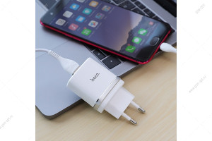 Сетевая зарядка USB Hoco C12Q, 3A, 18W QC3.0, белый