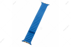 Кожаный магнитный ремешок Apple Watch 42мм/ 44мм  #02 синий