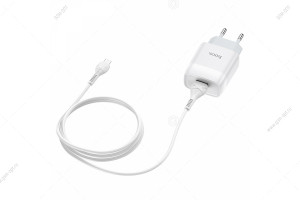 Сетевая зарядка USB Hoco C72A, Glorious, 2.1A, с кабелем Micro-USB, 1м, белый