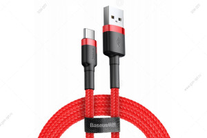 Кабель USB Baseus Cafule Type-C, 1м, красный-черный
