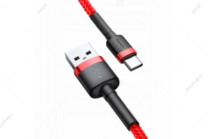 Кабель USB Baseus Cafule Type-C, 2м, красный-черный