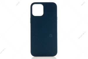 Чехол для iPhone 12 Pro Max Leather Case MagSafe, кожаный с магнитом, синий