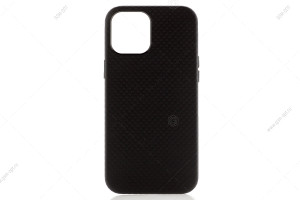 Чехол для iPhone 12 Pro Max Leather Case, кожаный, перфорированый, черный