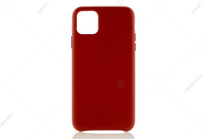 Чехол для iPhone 11 Pro Max Leather Case кожаный, перфорированый, красный