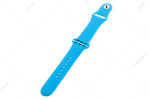 Ремешок силиконовый для Apple Watch 38мм/ 40мм/ 41мм, размер S, M/L, голубой