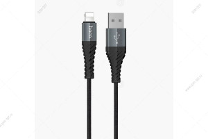 Кабель USB Hoco X38 Cool, Lightning для Apple, 1м, круглый, черный