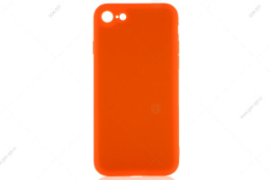 Чехол для iPhone SE 2020/ 8/ 7 матовый силикон с вставкой внутри, персиковый