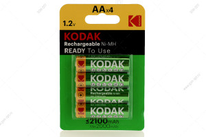 Аккумулятор AA, Kodak, HR06-4BL, Rechargeable, 2100mAh, предзаряженные, 4шт в блистере