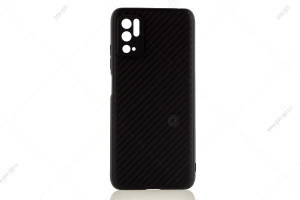Силиконовый чехол для Xiaomi POCO M3 Pro текстура "Carbon", черный