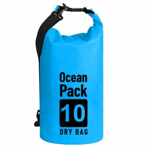 Водонепроницаемая сумка-баул (гермомешок) Ocean Pack 10L #07 голубой
