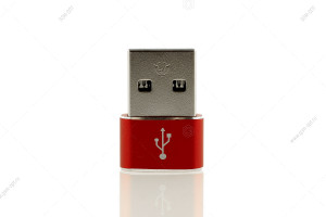Переходник USB (M) - Type-C (F), GP-90, USB3.0, красный