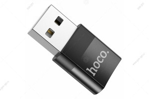 Адаптер переходник Hoco UA17 USB2.0 (M) на Type-C (F), черный