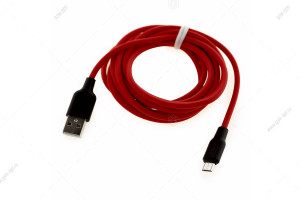 Кабель USB Hoco X21 Plus Silicone Micro-USB, 2м, черно-красный