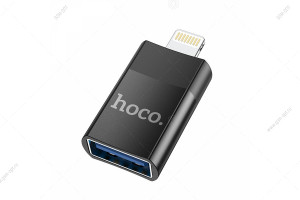 Адаптер переходник Hoco UA17 Lightning (M) на USB2.0 (F), OTG, черный