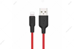 Кабель USB Hoco X21 Plus Silicone Lightning для Apple 1м, черно-красный