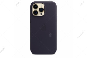 Чехол для iPhone 14 Pro Leather Case, MagSafe, кожаный с магнитом #04 темно-серый