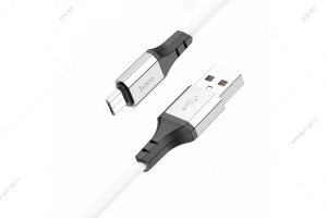 Кабель USB Hoco X86 Spear, Micro-USB, 2.4A, 1м, белый