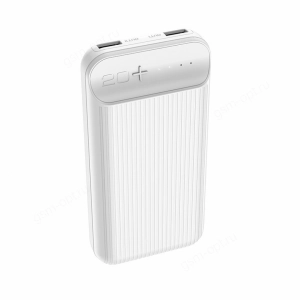 Внешний аккумулятор Power Bank Hoco J52A, 20000mAh, 2 USB выхода, белый