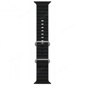 Ремешок силиконовый для Apple Watch SE, 38мм, 40мм, 41мм, Ocean, ребристый с пряжкой, черный