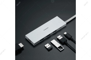 USB-концентратор Type-C HUB Xiaomi 5-in-1 Docking Station на 3 порта USB3.0, 1 порт Type-C, HDMI 4K