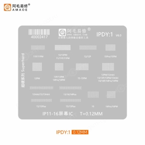 Трафарет Amaoe для микросхем дисплеев iPhone 11-16PM (T=0.12мм)