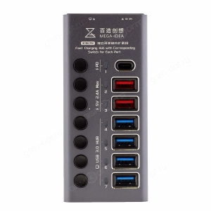 Зарядная станция (HUB) Qianli Mega-Idea K367H, 6USB + Type-C