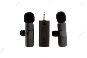Беспроводной микрофон петличный JBH K35 для разъемов Jack 3.5мм, 2 в 1, черный