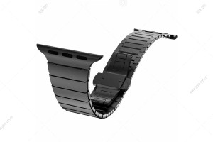 Браслет металлический для часов Apple Watch 38мм/ 40мм/ 41мм, Butterfly, черный
