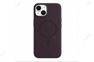 Чехол для iPhone 14 Bucksuiti Silicone Case, MagSafe, силиконовый с магнитом #02 сливовый