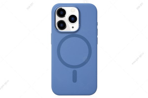 Чехол для iPhone 15 Plus Bucksuiti Silicone Case, MagSafe, силиконовый с магнитом #04 синий