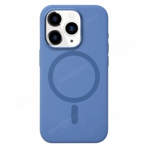 Чехол для iPhone 15 Plus Bucksuiti Silicone Case, MagSafe, силиконовый с магнитом, синий