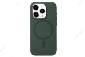 Чехол для iPhone 15 Plus Bucksuiti Silicone Case, MagSafe, силиконовый с магнитом #05 зеленый