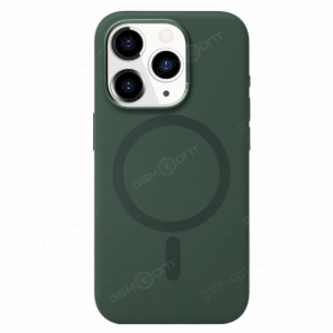 Чехол для iPhone 15 Plus Bucksuiti Silicone Case, MagSafe, силиконовый с магнитом, зеленый