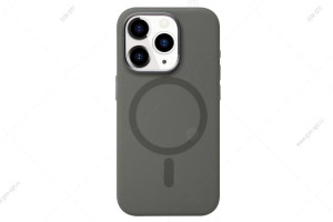 Чехол для iPhone 15 Pro Bucksuiti Silicone Case, MagSafe, силиконовый с магнитом #02 серый